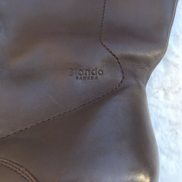 BLONDO SZ 8.5B  BROWNS LEATHER WINTER KNEE HIGH BOOTS LINED WATERPROOF US WOMENS - Picture 3 of 9
